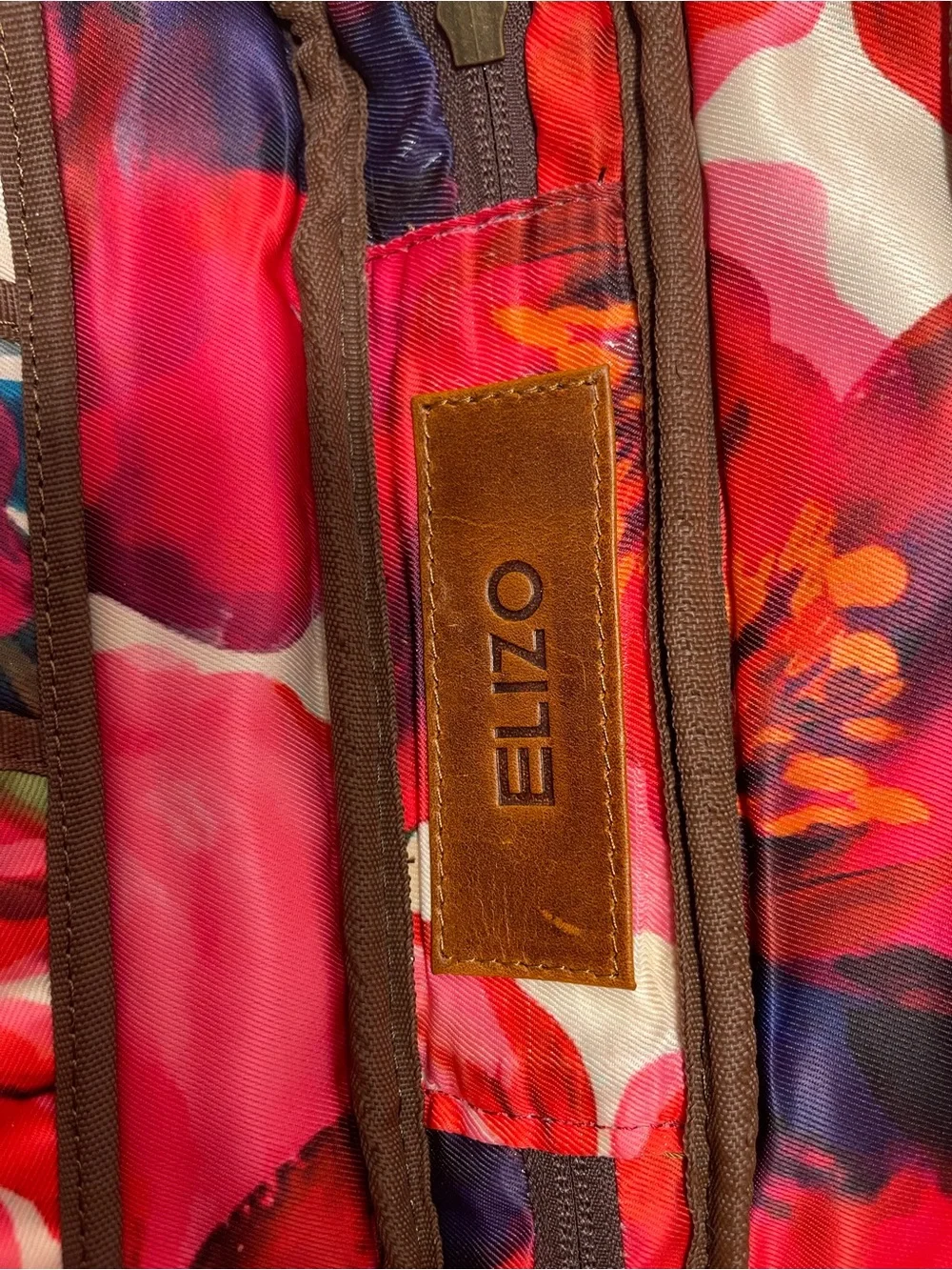 NWT Elizo Premium Full Grain Leather Bible Case Organizer Cognac Brown Floral